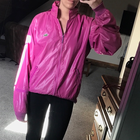 ••vtg 80s lacoste hot pink windbreaker•• - Picture 8 of 8
